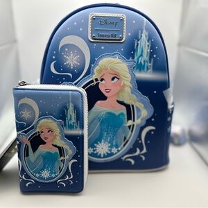 Disney x loungefly Elsa Backpack and Wallet.